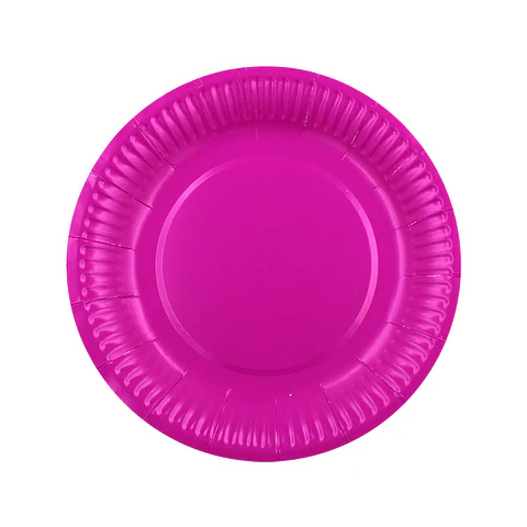PLATO CARTON LISO FUCSIA (10) => 1 paq. 10 Unidad/es