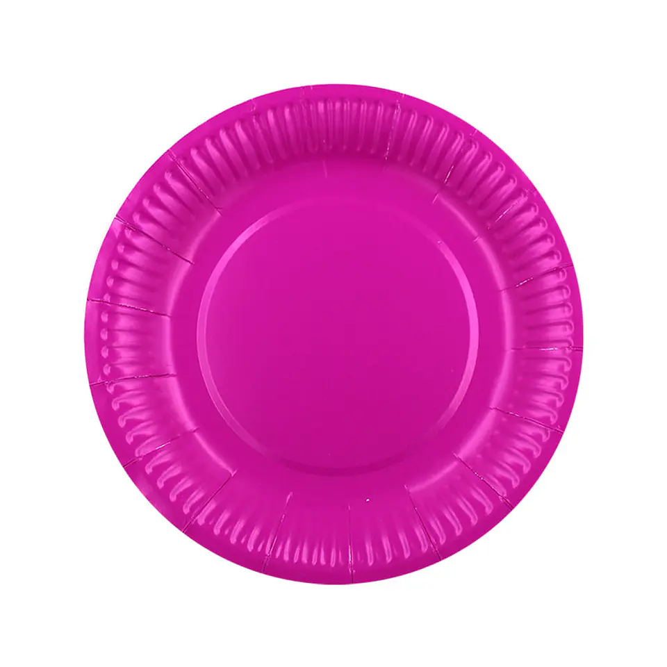 PLATO CARTON LISO FUCSIA (10) => 1 paq. 10 Unidad/es 1