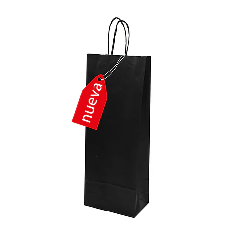 BOLSA MANILLLA PAPEL NEGRA 15X39X08 EMB (204) => 1