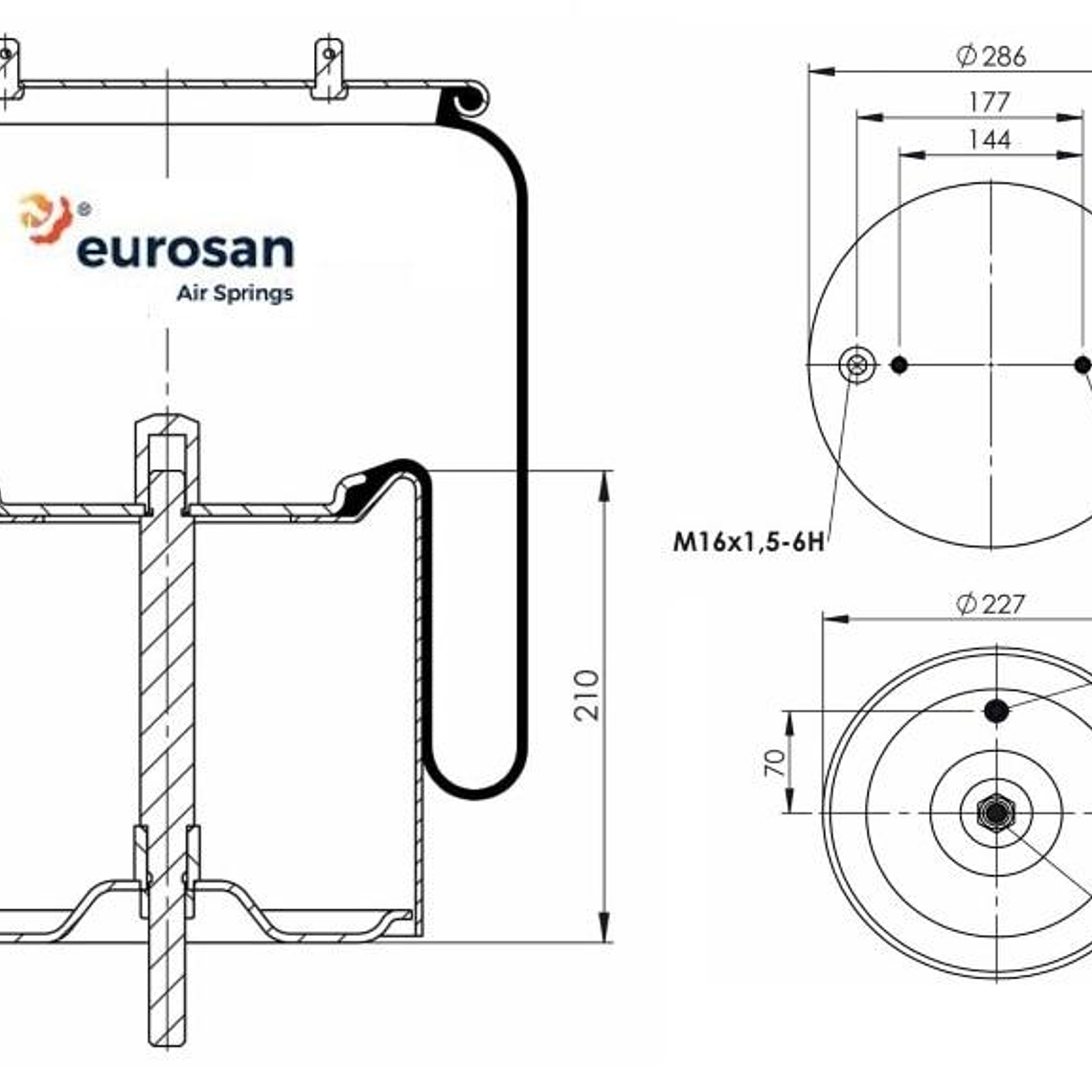 PULMON SUSPENSION SCANIA TRASERO SERIE 4 (374913-2C EUROSAN)  2
