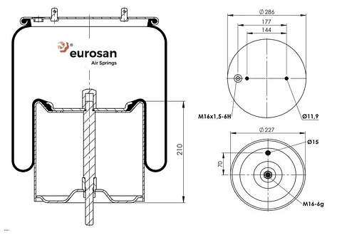 PULMON SUSPENSION SCANIA TRASERO SERIE 4 (374913-2C EUROSAN) 