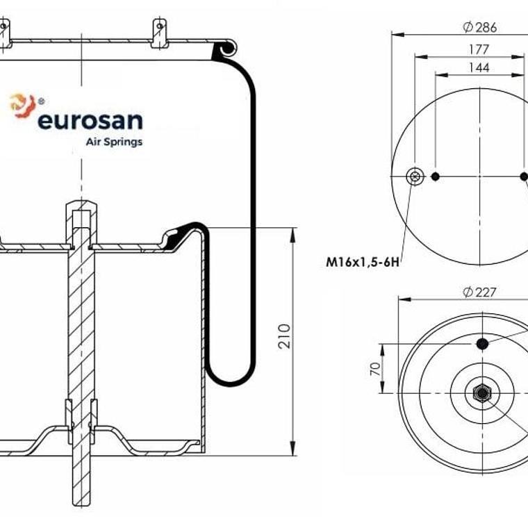 PULMON SUSPENSION SCANIA TRASERO SERIE 4 (374913-2C EUROSAN)  2