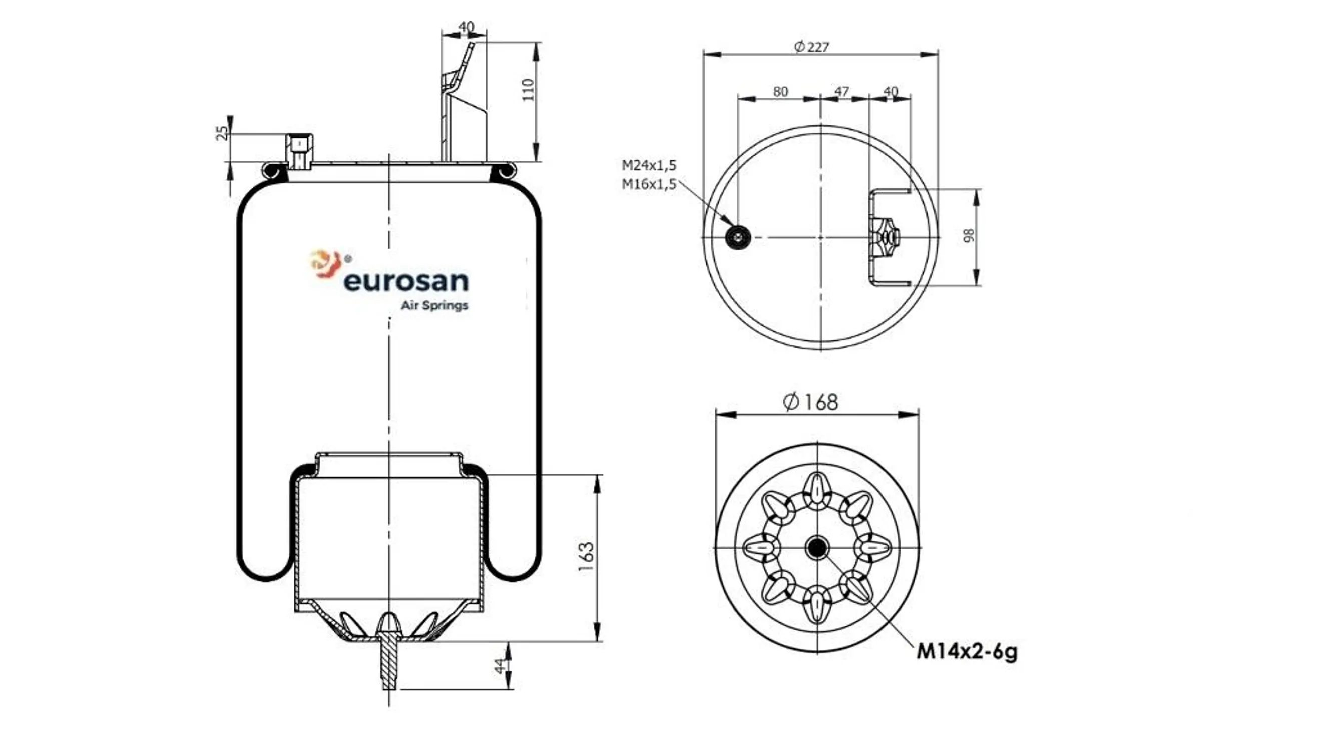 PULMON SUSPENSION VOLVO DELGADO/TRASERO FM11-2-3-F (376416-C EUROSAN)  2