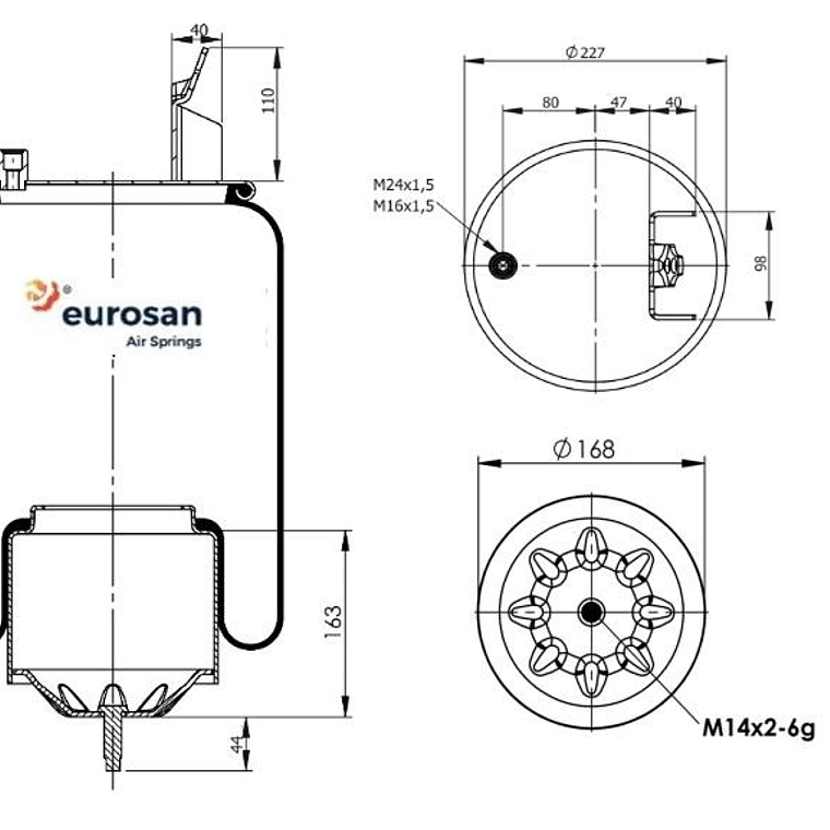 PULMON SUSPENSION VOLVO DELGADO/TRASERO FM11-2-3-F (376416-C EUROSAN)  2