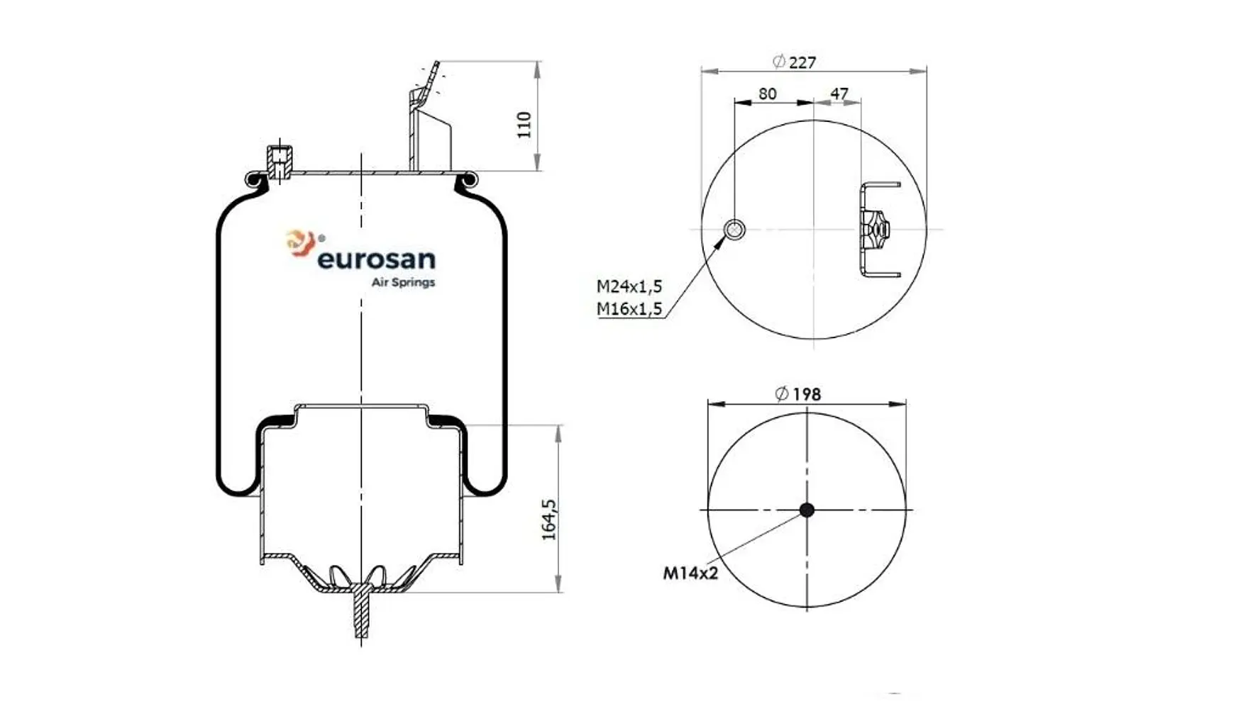 PULMON SUSPENSION VOLVO GRUESO/DELANTERO FM11-2-3-F (377803-C EUROSAN)  2