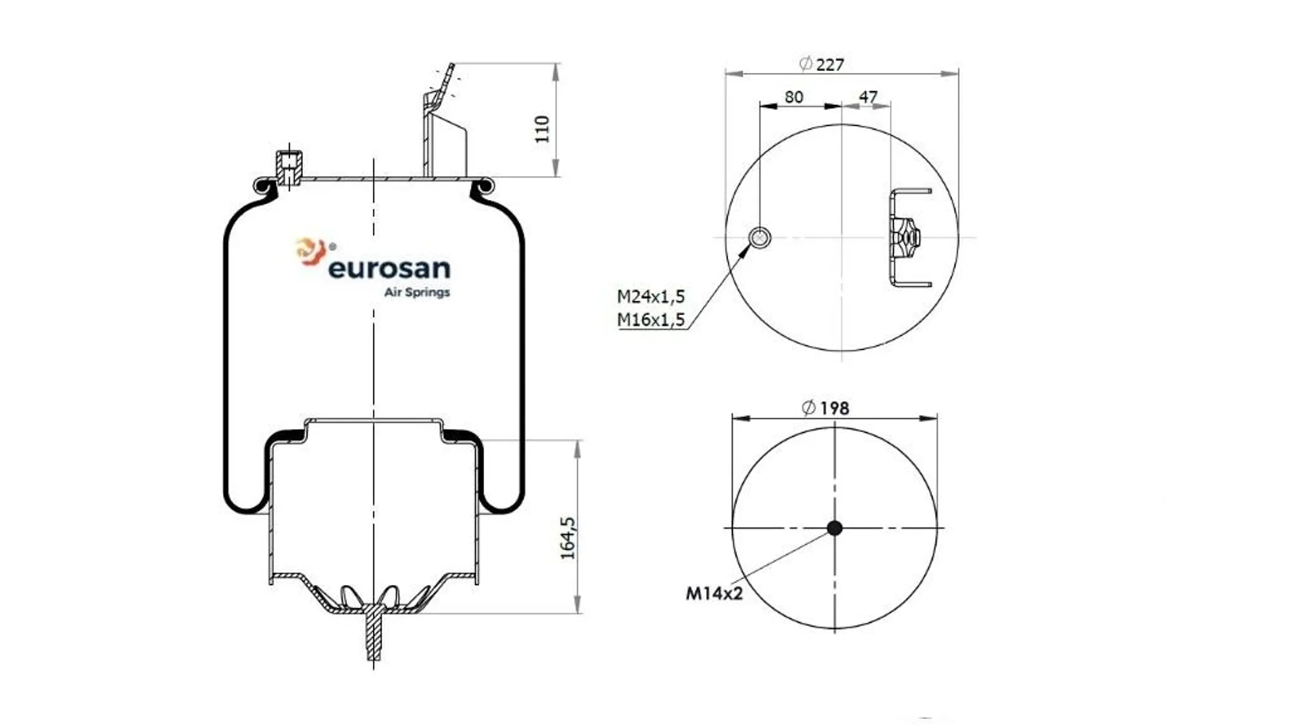 PULMON SUSPENSION VOLVO GRUESO/DELANTERO FM11-2-3-F (377803-C EUROSAN)  2
