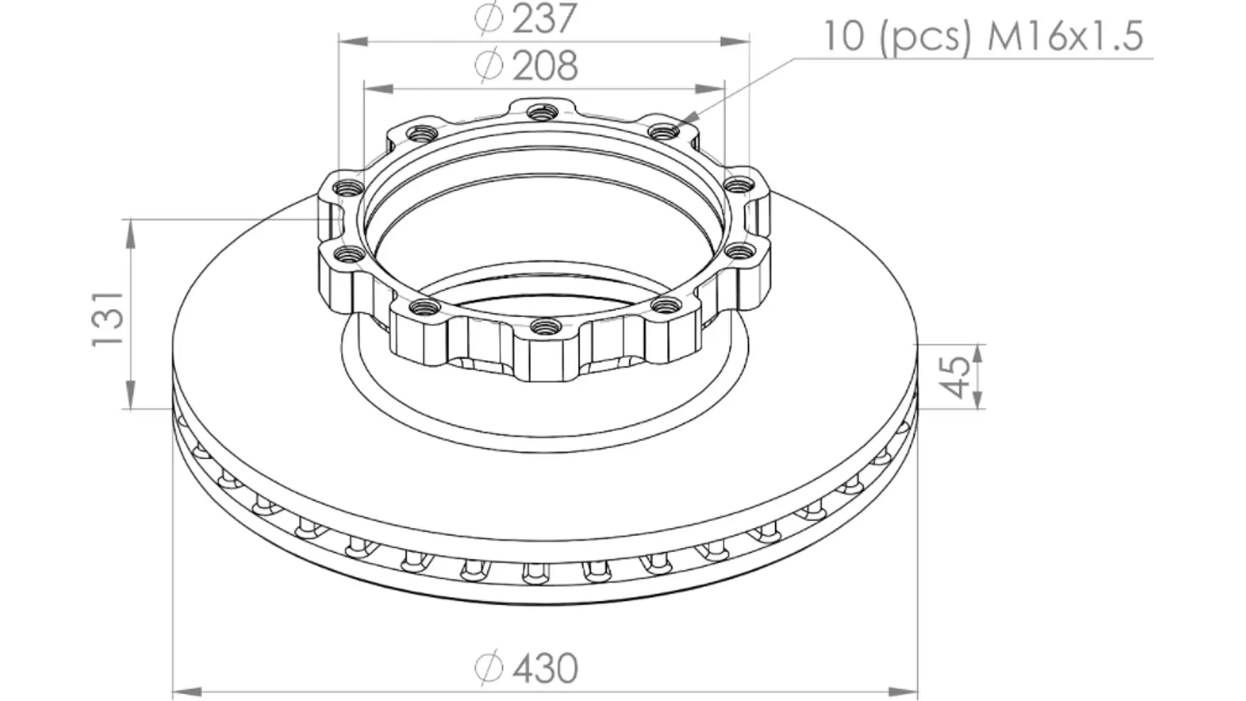 DISCO FRENO TRASERO/DELANTERO SCANIA SERIE 4/5, P/G/R/T 3