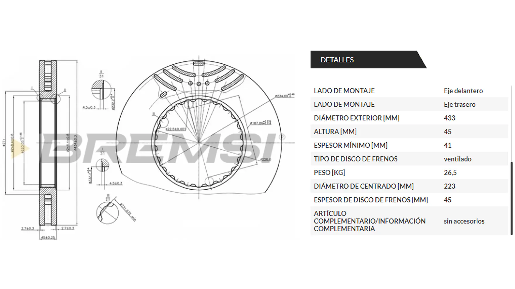 Disco de Freno Ventilado Volvo / Mercedes-Benz Atego 3