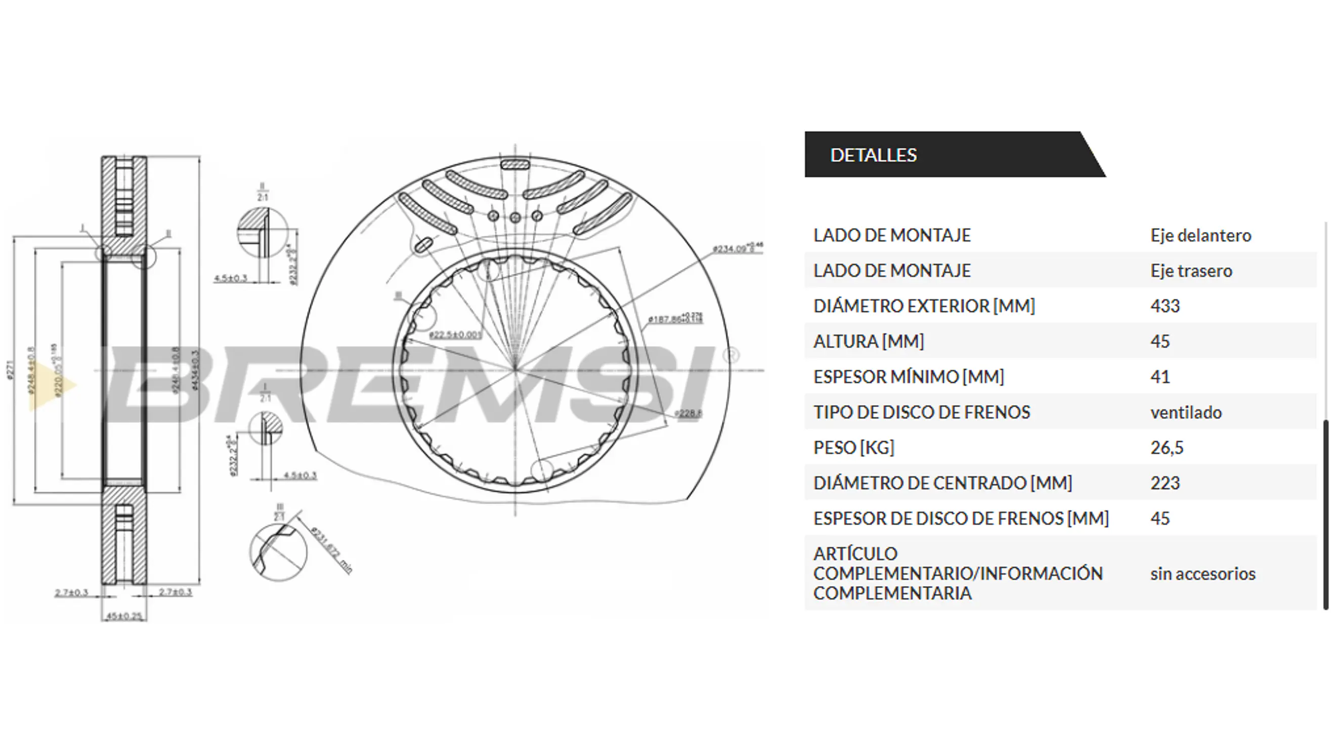 Disco de Freno Ventilado Volvo / Mercedes-Benz Atego 3