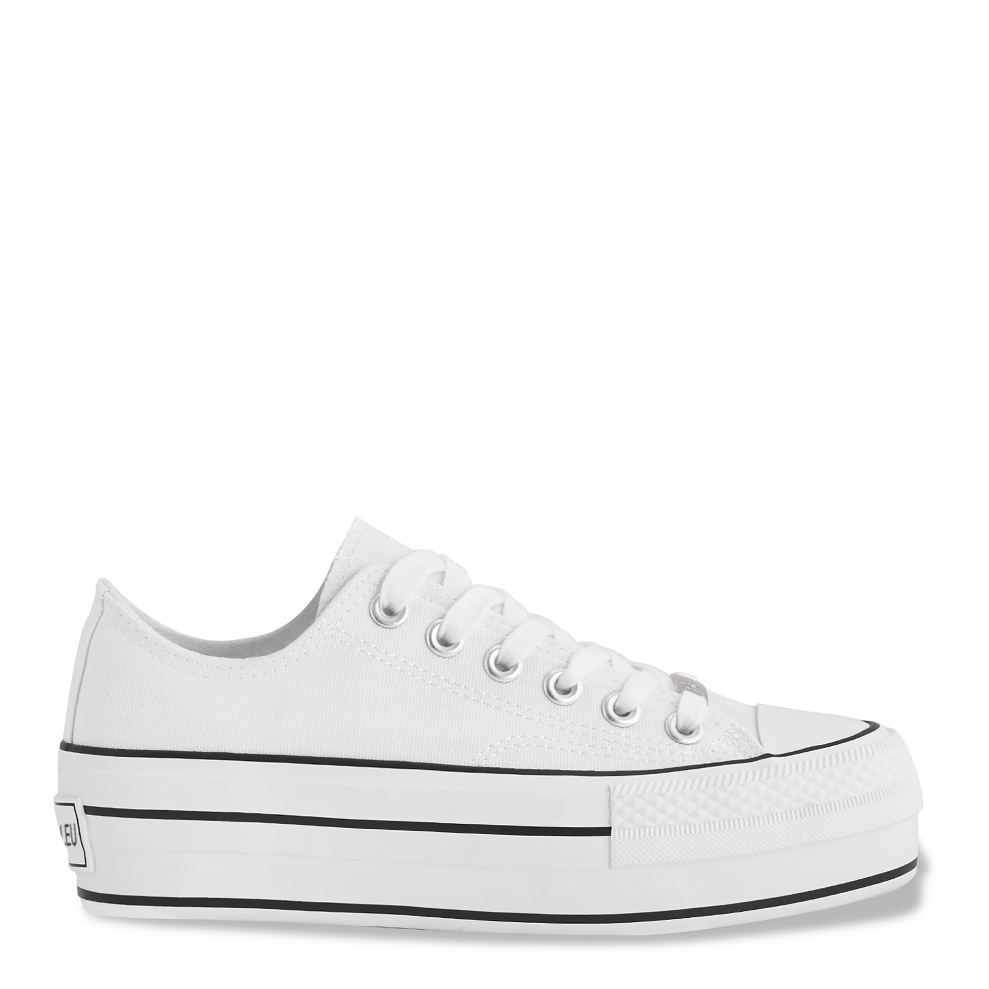 Zapatilla Mujer de Lona Blanca con Plataforma