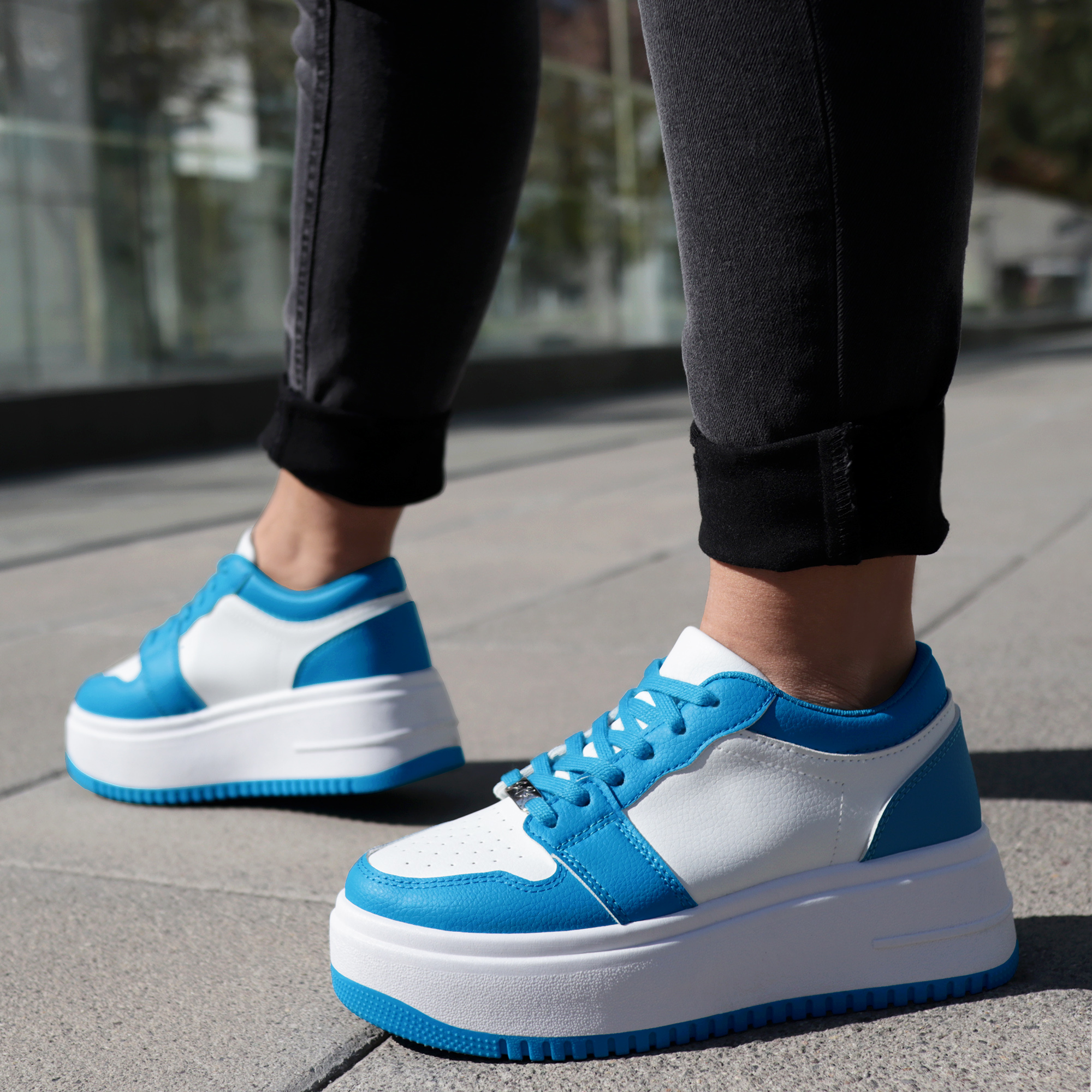 Zapatilla Plataforma Blanco/azul Art. 5s209b0055royalblue
