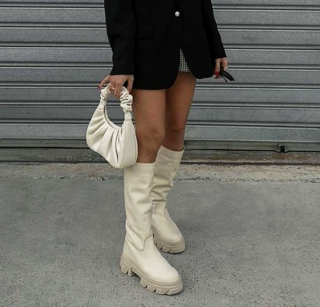 Tola Tall Chunky Boot Beige