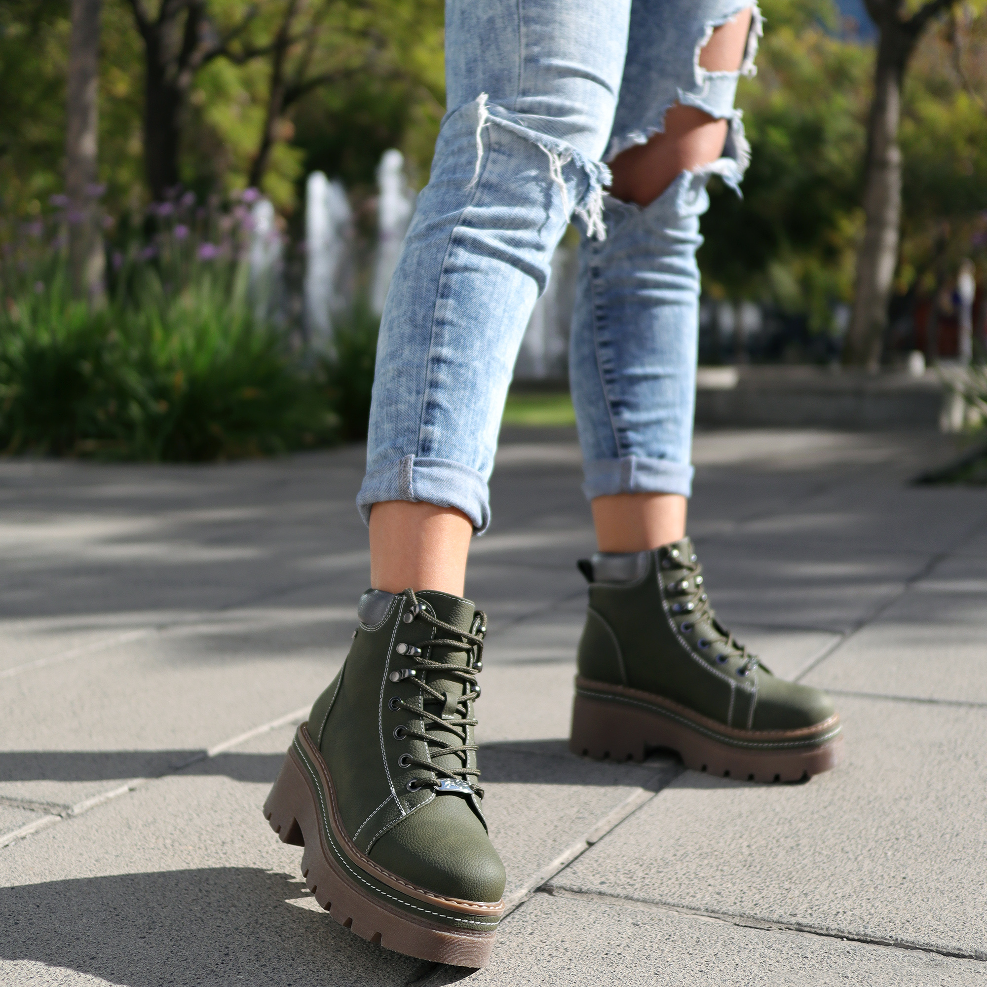 Unas Botas Botines Urbanos Mujer Botín Mujer Verde 22-19 Moda Urbanos