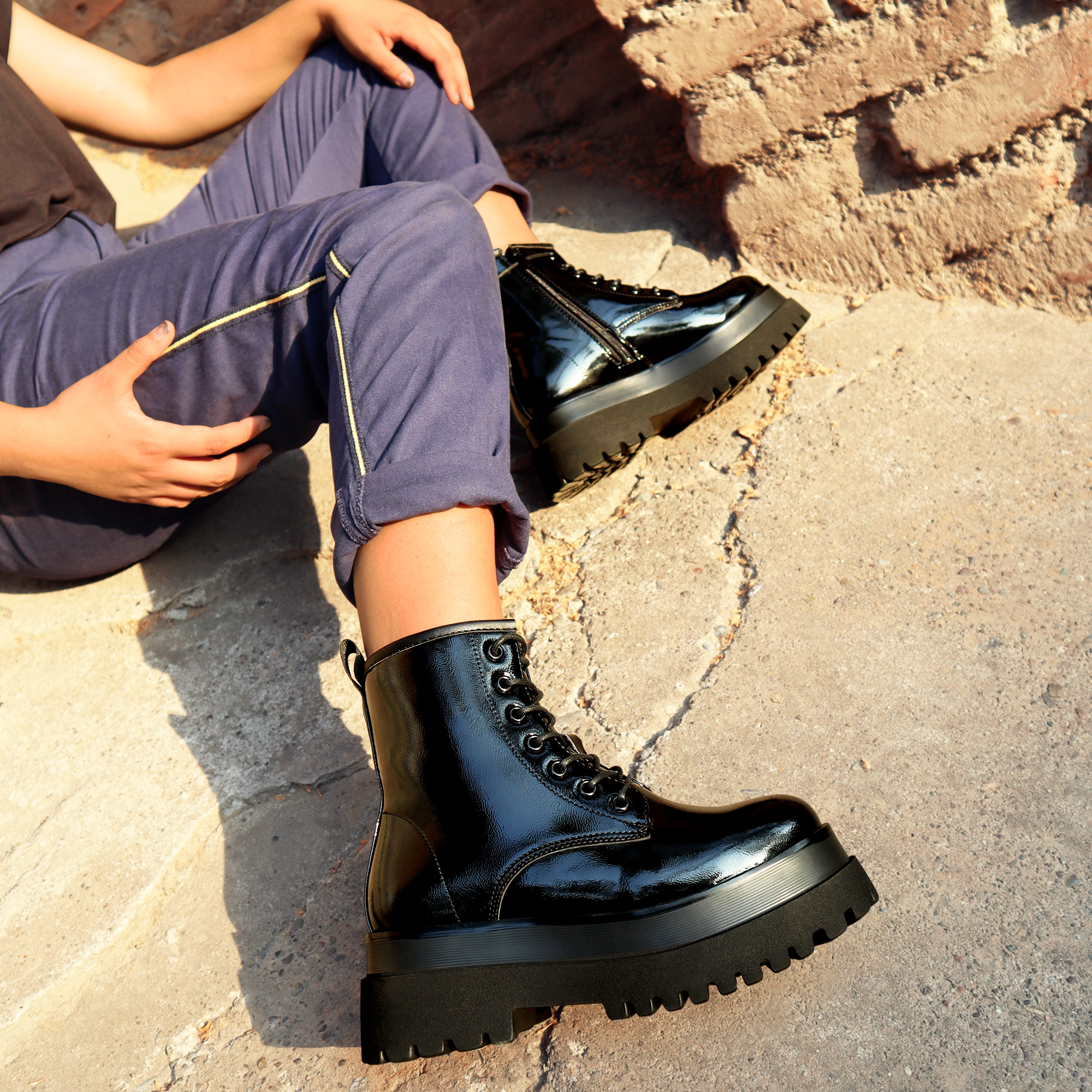 Botines Combat 04 Negro Moda Urbana