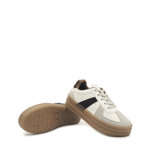 Zapatilla 1710 Beige con Apps Negro