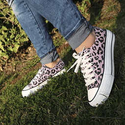 Zapatillas Mujer 0311 de Lona Animal Print Moradas