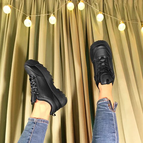 Zapatillas de Bruma 02 Eco Cuero Negro Completo
