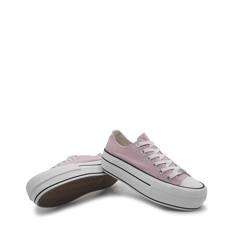 Zapatilla Mujer Maxy Retro de Lona Rosa con Plataforma