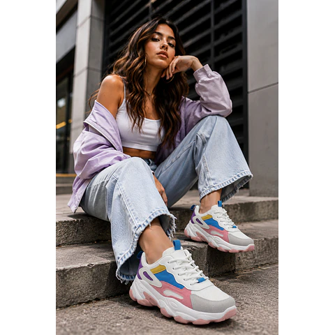 Zapatillas Balance 07 Blancas Multi Colores