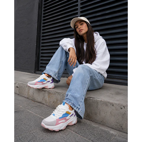 Zapatillas Balance 07 Blancas Multi Colores