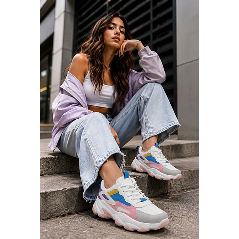 Zapatillas Balance 07 Blancas Multi Colores