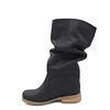 Bota Arrugada Negro Cuero