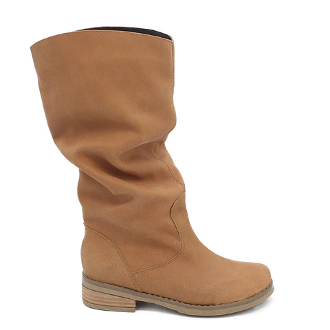 Bota Arrugada Camel Cuero