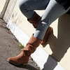 Bota Arrugada Camel Cuero