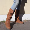 Bota Arrugada Camel Cuero