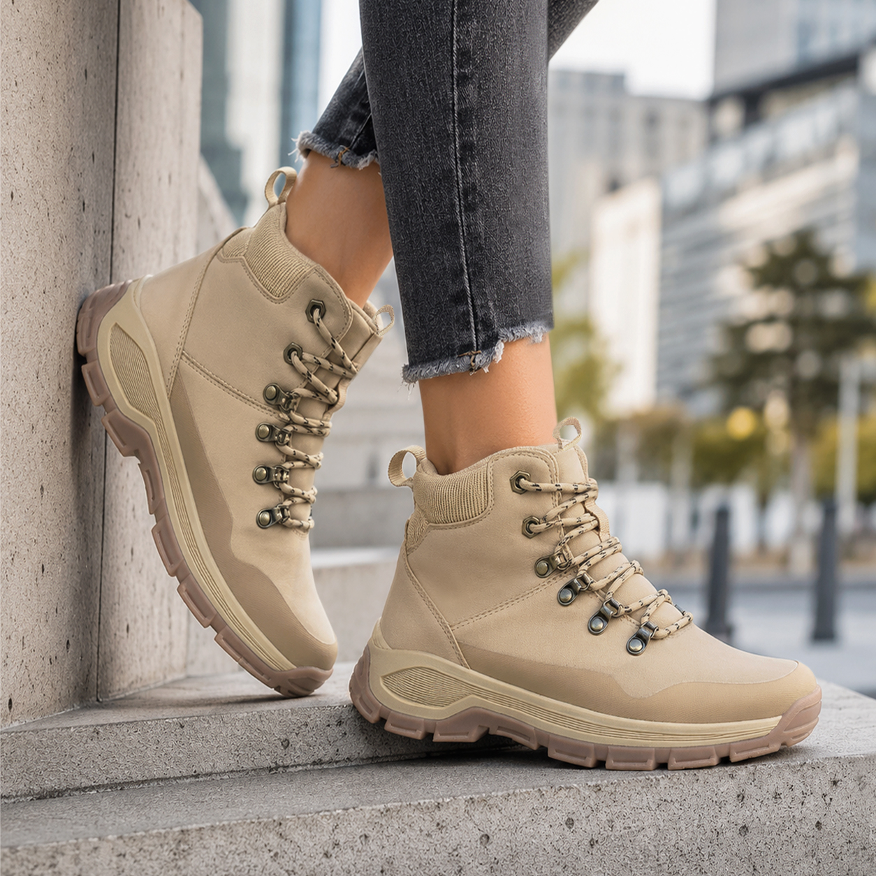 Botín 8710 Mujer Beige