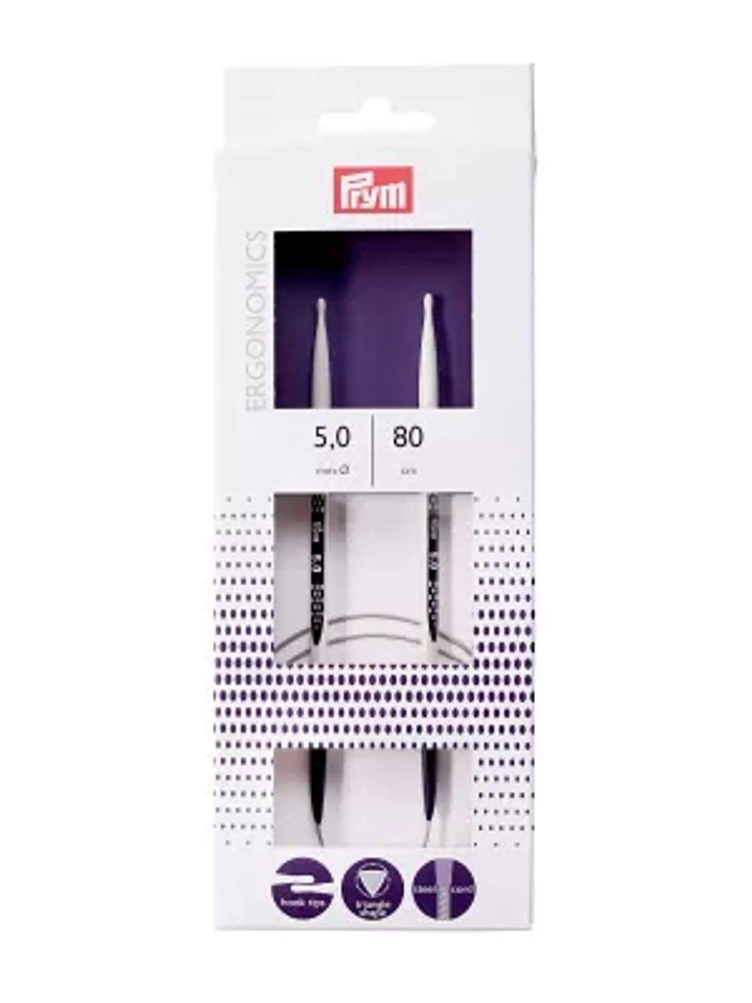 Aguja circulares de Prym ergonómica 80 cm 5