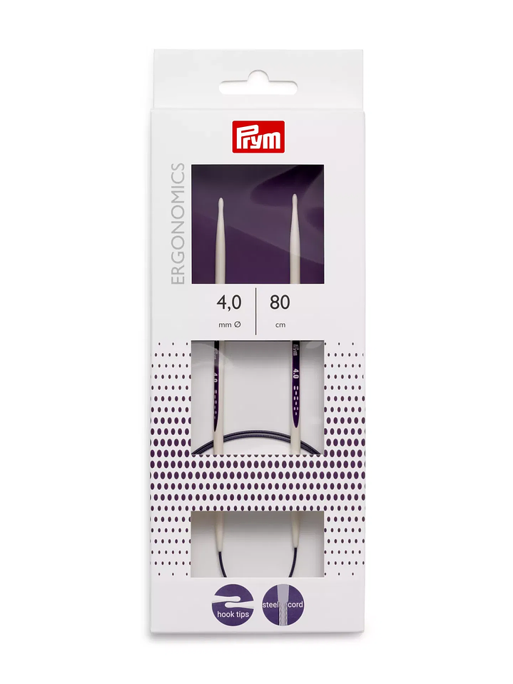 Aguja circulares de Prym ergonómica 80 cm 3