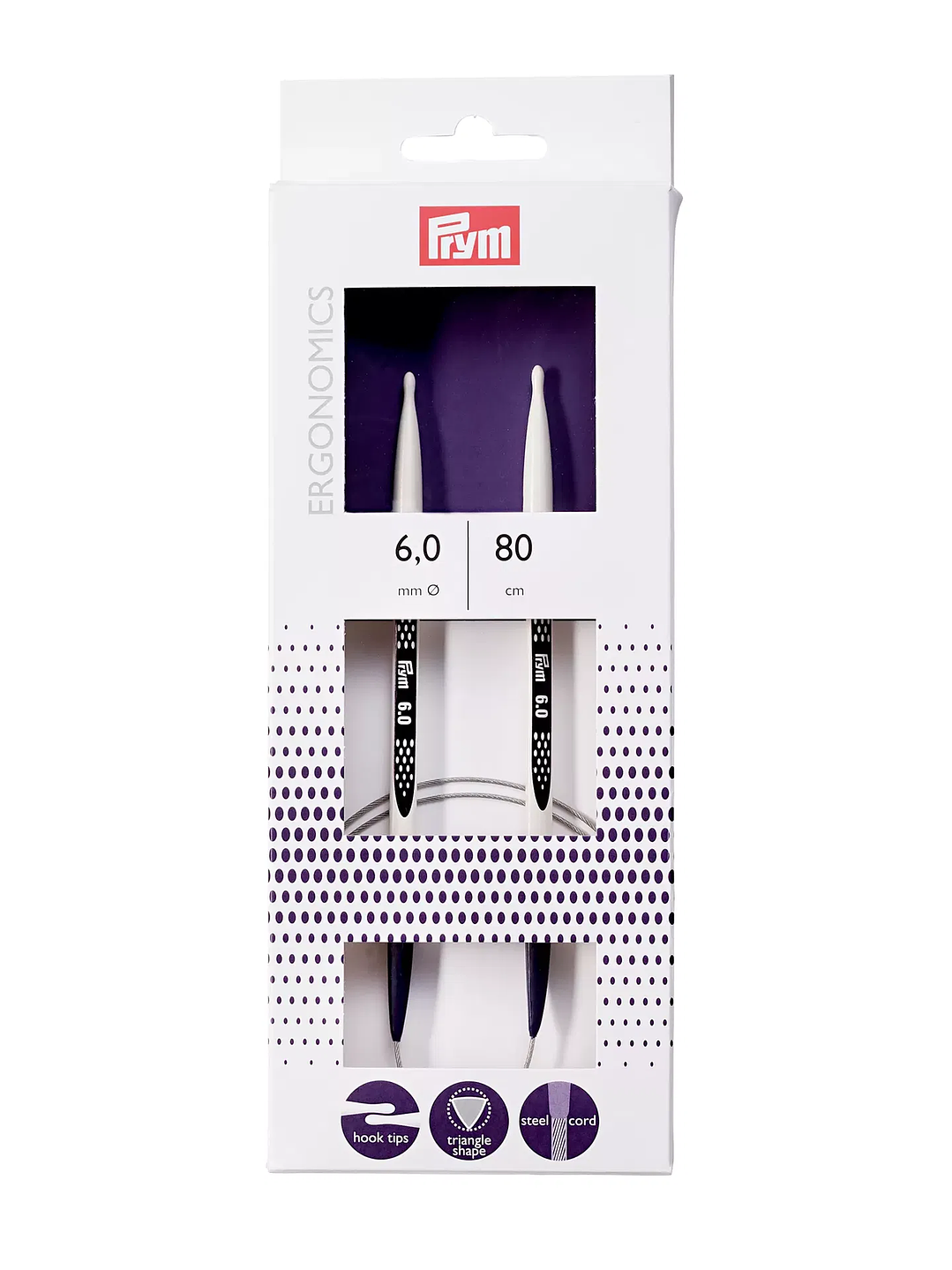 Aguja circulares de Prym ergonómica 80 cm 6