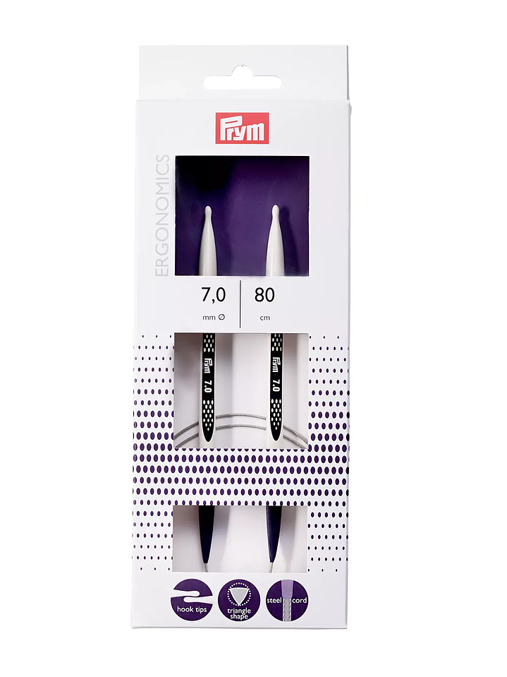 Aguja circulares de Prym ergonómica 80 cm 7