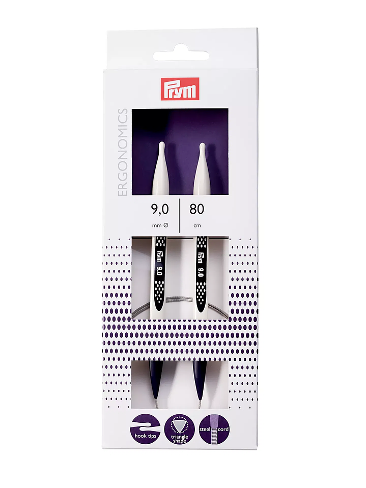 Aguja circulares de Prym ergonómica 80 cm 9