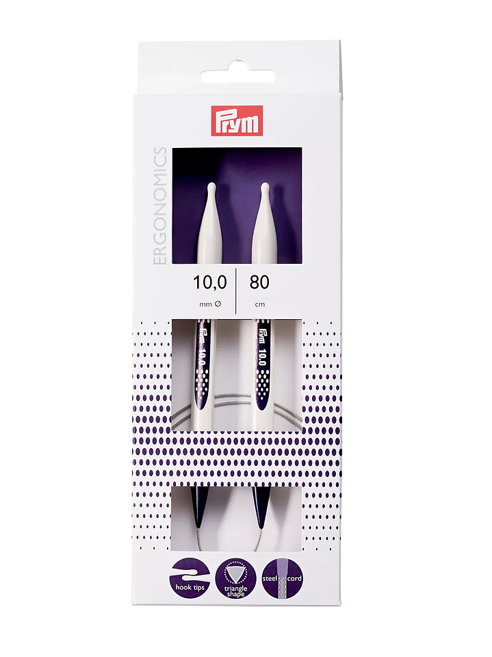 Aguja circulares de Prym ergonómica 80 cm 10