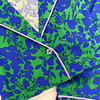 Hojitas silvestres verde/azul - Manga corta y pantalón (rayón)