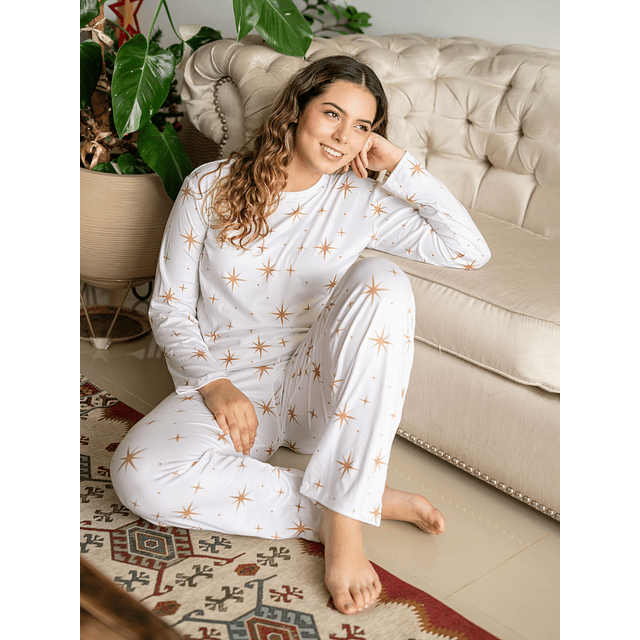 Luceros Navidad (peach) - manga larga y pantalón