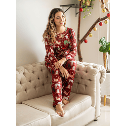 Mascotas navidad (peach) - manga larga y pantalón