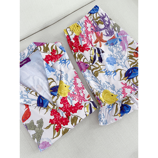 White ocean - manga corta y short (peach)