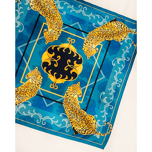 Pañoleta jaguar turquesa 