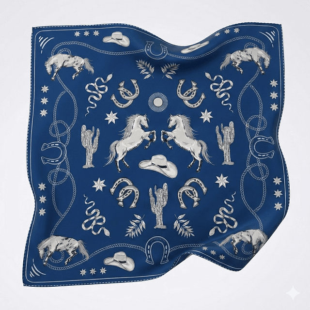 Pañoleta oeste cobalto 