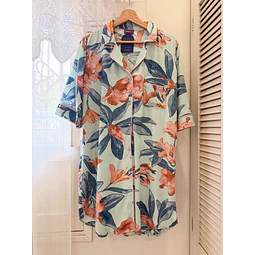 Flores curuba sobre menta - Vestido (rayón)