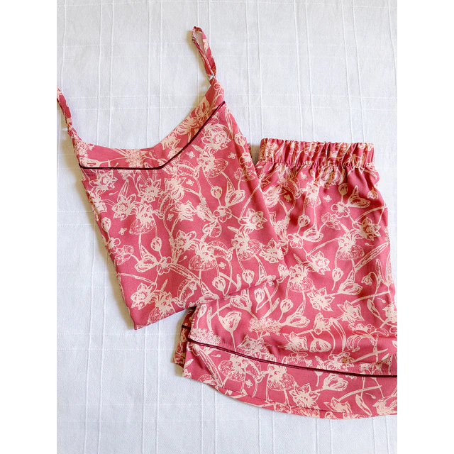 Rosa terracota - tiras y short (rayón)