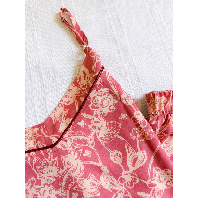 Rosa terracota - tiras y short (rayón)