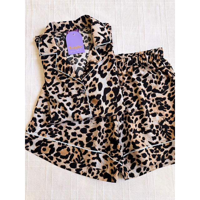 Leopardo 2 - manga corta y short (rayón)