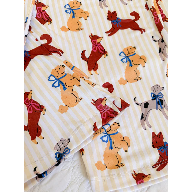 Perritos mantequilla (peach) - manga larga y pantalón