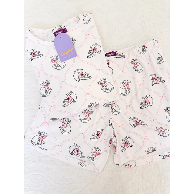 Gaticos coquette (peach) - manga corta y short