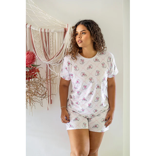 Gaticos coquette (peach) - manga corta y short