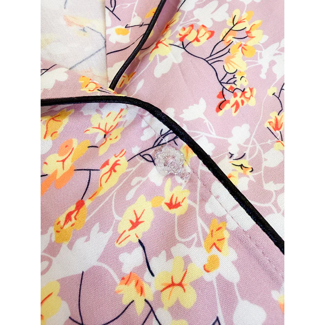 Florecitas rosa vieja - manga corta y short (rayón)